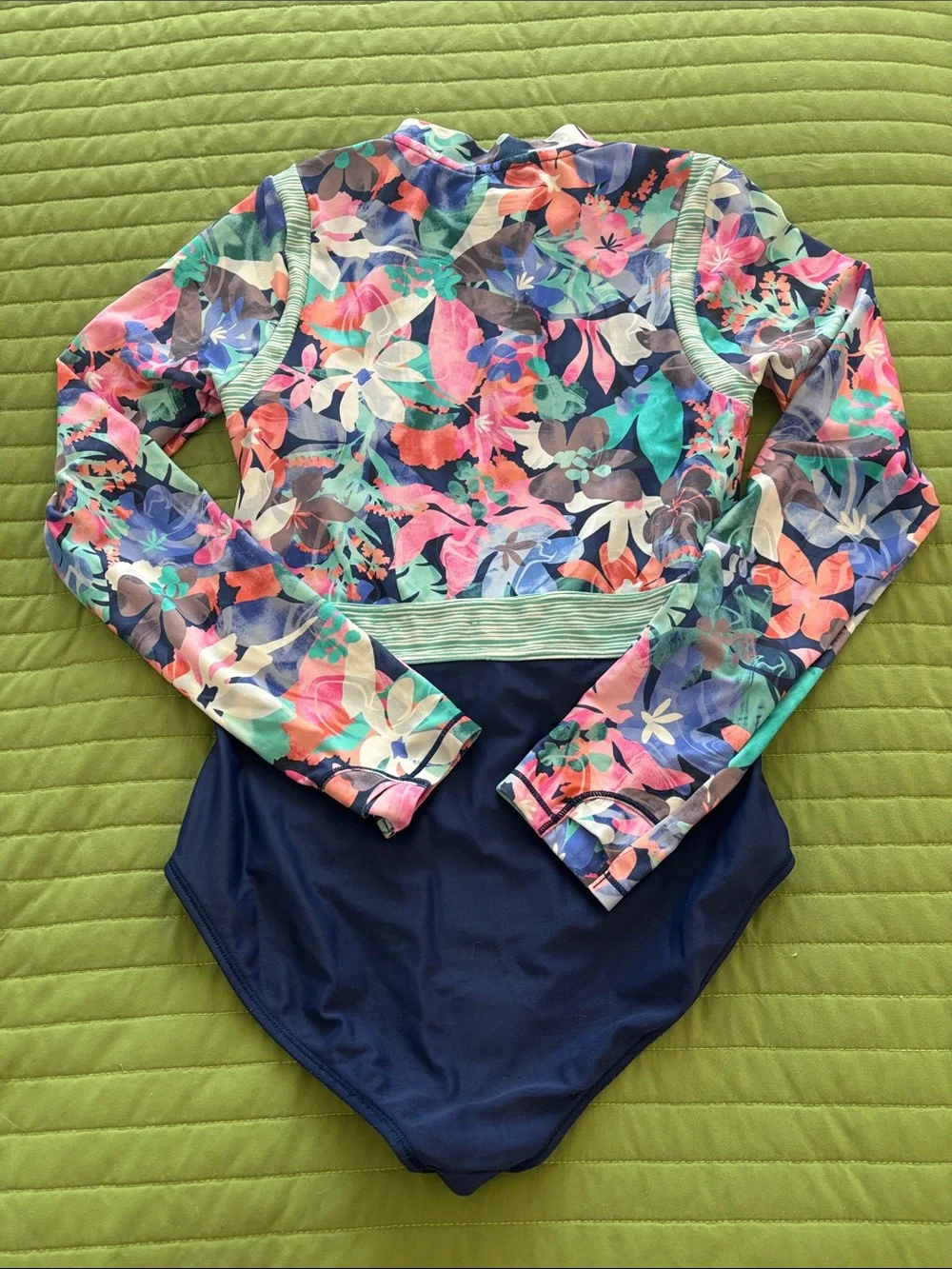 Athleta Girls Floral Long-Sleeve One-Piece Swimsuits Bundle